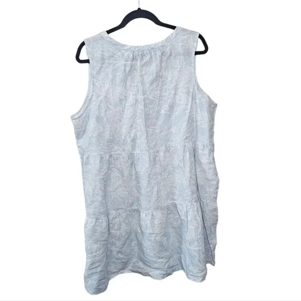 ‎Tahari Sleeveless Linen Dress Tiered Mini - Picture 6 of 8